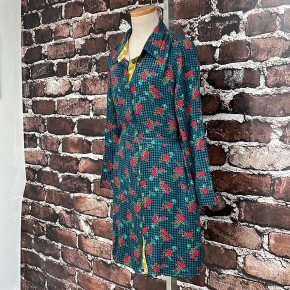 Matilda Jane Dress Women's Small Blue Green Floral Long Sleeve - Picture 6 of 17